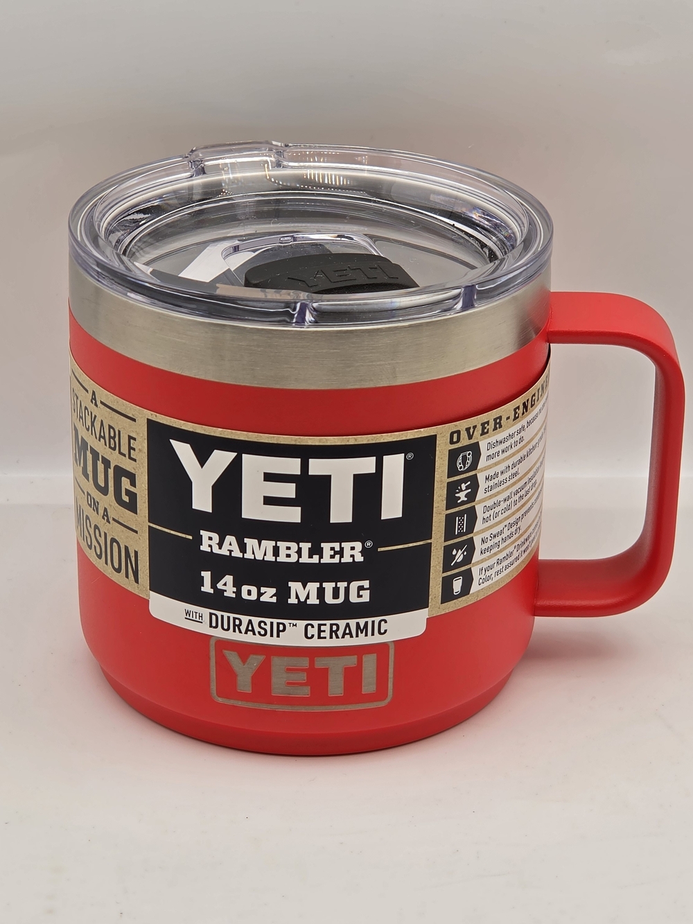 NWT YETI Rambler 14 oz Mug Limited Edition Rescue Red Magslide Lid